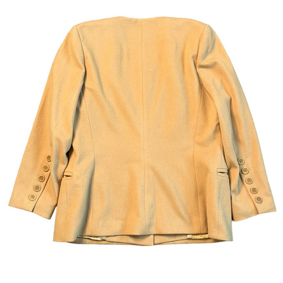 Vintage ESCADA Margaretha Ley Wool & Cashmere Mustard Blazer Coat 40 Jacket - Picture 5 of 6